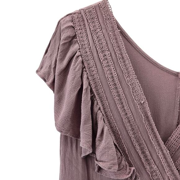 Baltic Born Jennifer Maxi Dress Womens XL Mauve Purple Pink Deep V-Neck - Picture 4 of 11